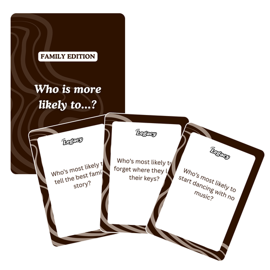 Family Card Game "Who is more likely to?" Printable Version